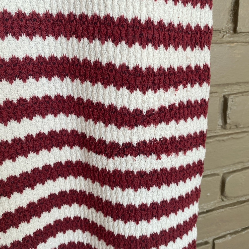 Zara Maroon and White Long Sleeve Dress - Picture 6 of 7